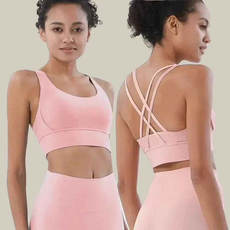 Yoga Leggings & Top 2-Piece Set Pink