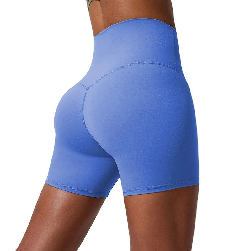Women’s High Waist Yoga Shorts Blue