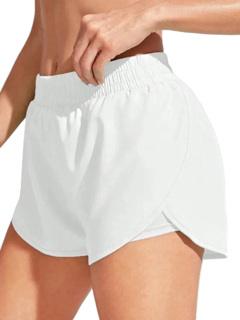 Elastic Fitness Shorts – Women White