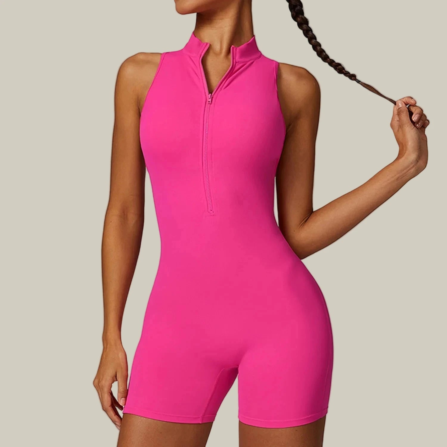 Jumpsuit V Back Scrunch Bodysuit Red
