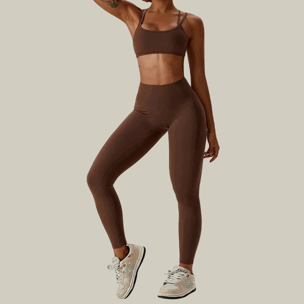 Seamless Workout Tracksuit – 2PC Set coffe
