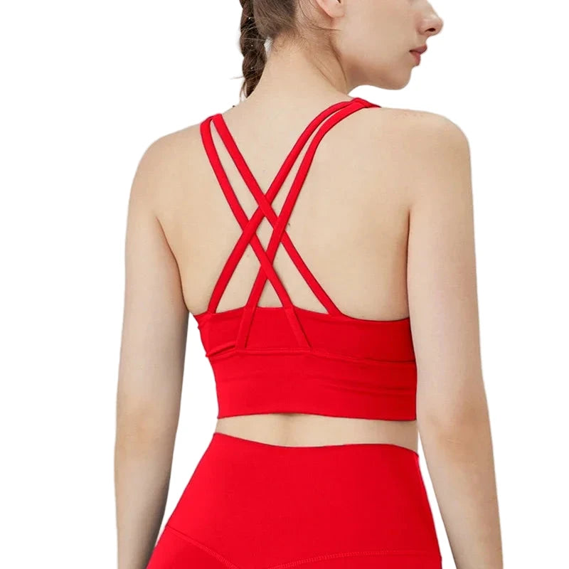 Solid Color Women’s Crossback Sports Bra