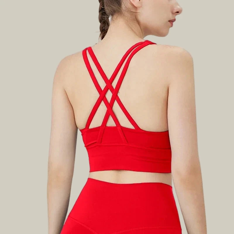 Solid Color Women’s Crossback Sports Bra