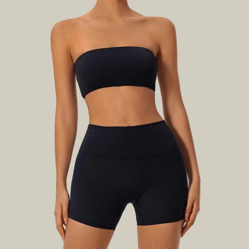 Fitness Set for Women – Crop Top + Leggings Black