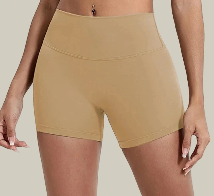 Women’s Slim Fit Gym & Cycling Shorts Gold