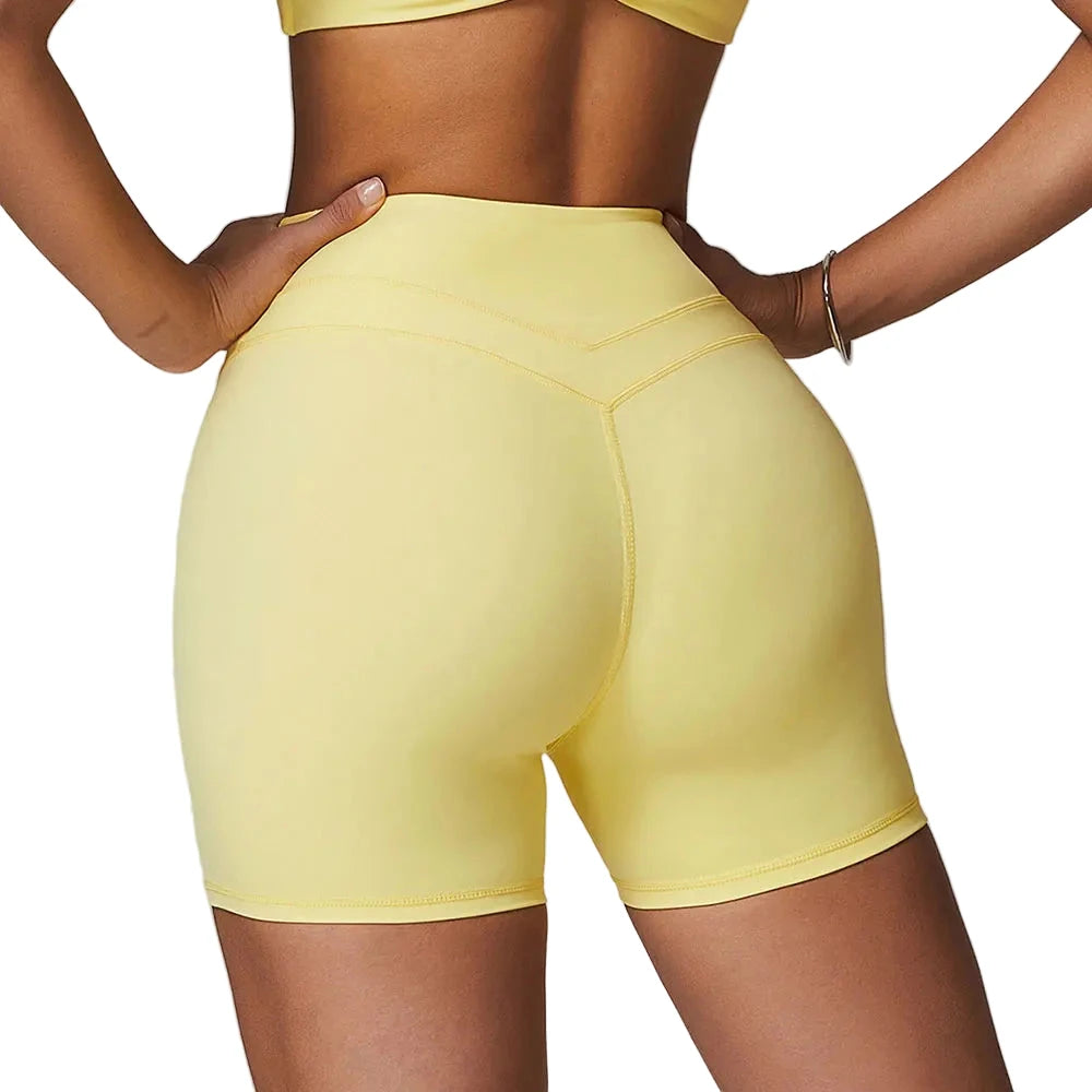 Women’s Breathable Yoga & Gym Shorts Yellow