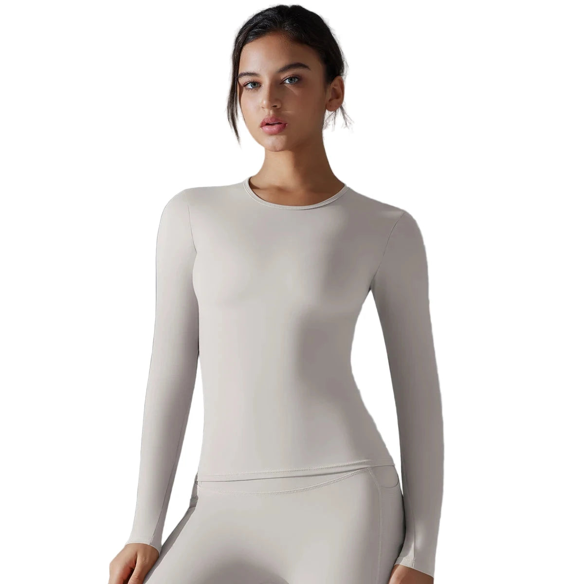 Women’s Long Sleeve Dry-Fit Running Top Silver
