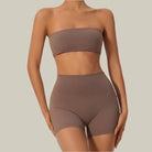 Fitness Set for Women – Crop Top + Leggings Brown