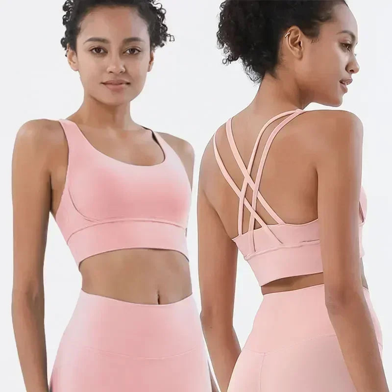Yoga Leggings & Top 2-Piece Set Pink