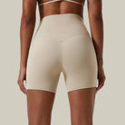 Women’s High Waist Yoga Shorts Off-white, White, Cream