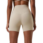 Women’s High Waist Yoga Shorts Off-white, White, Cream