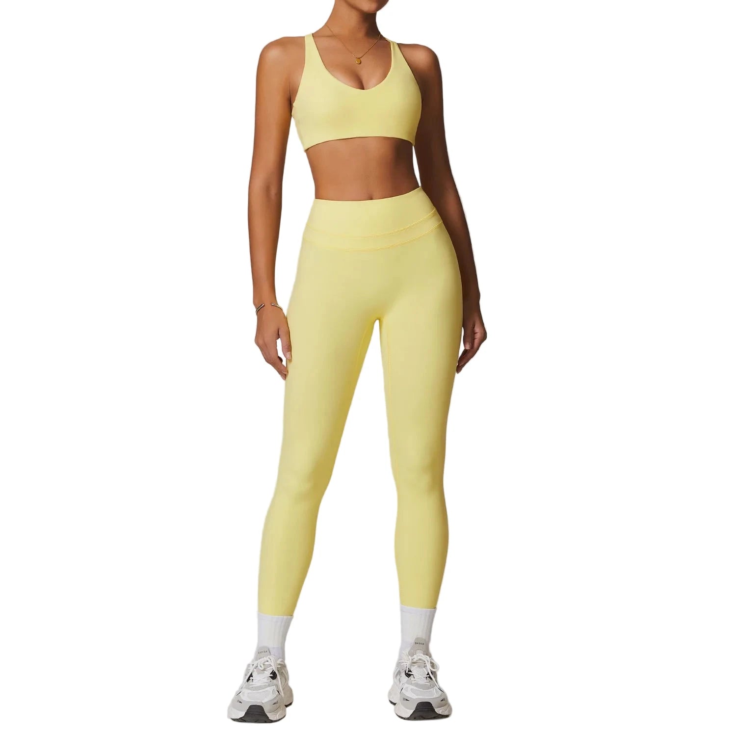 Women’s Workout Tracksuit & Sport Bra Set Yellow