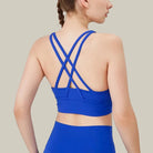 Solid Color Women’s Crossback Sports Bra Blue