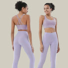 Yoga Leggings & Top 2-Piece Set Purple