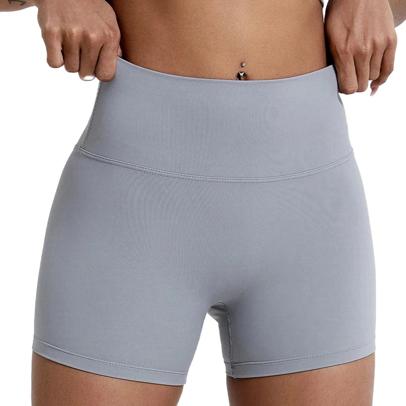 Women’s Slim Fit Gym & Cycling Shorts Silver