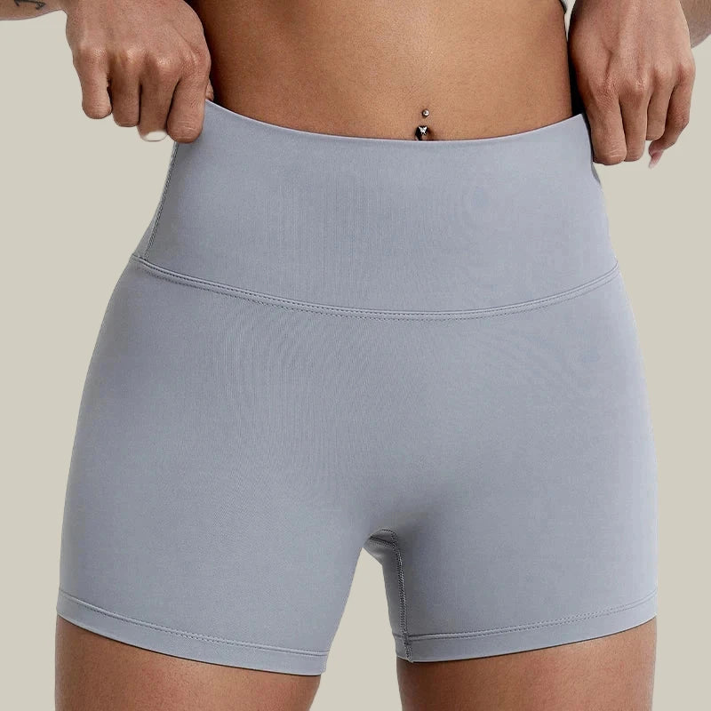 Women’s Slim Fit Gym & Cycling Shorts Silver