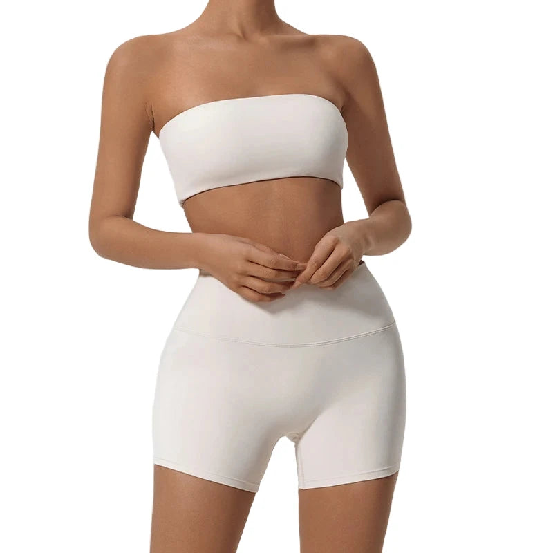 Fitness Set for Women – Crop Top + Leggings White