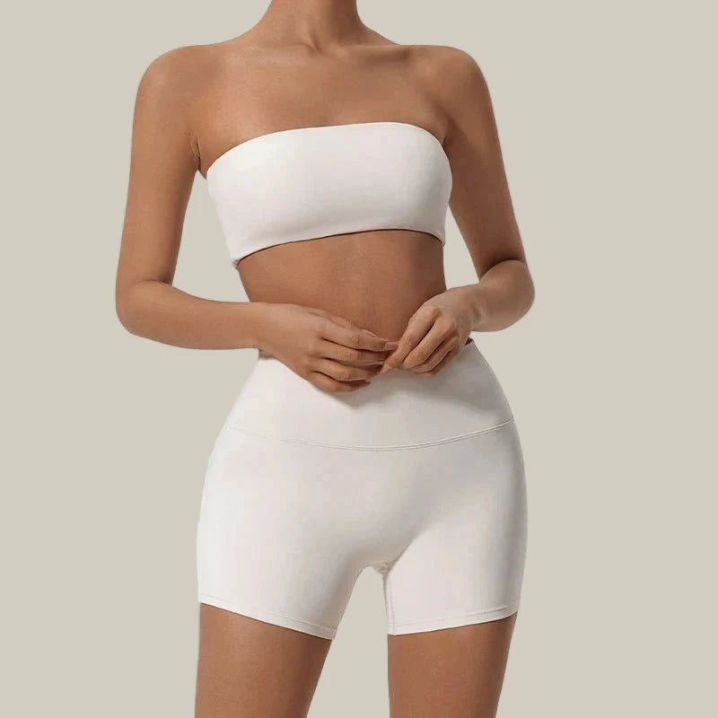 Fitness Set for Women – Crop Top + Leggings White