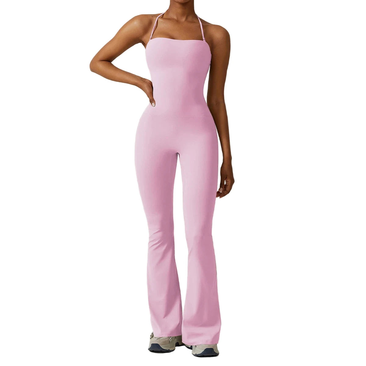 Sleeveless Yoga Jumpsuit Pink