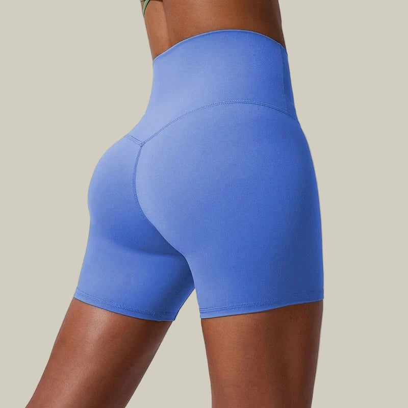 Women’s High Waist Yoga Shorts Blue