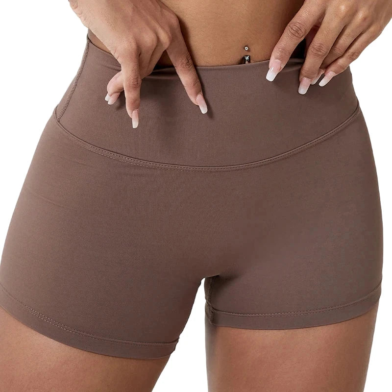 Women’s Slim Fit Gym & Cycling Shorts Brown