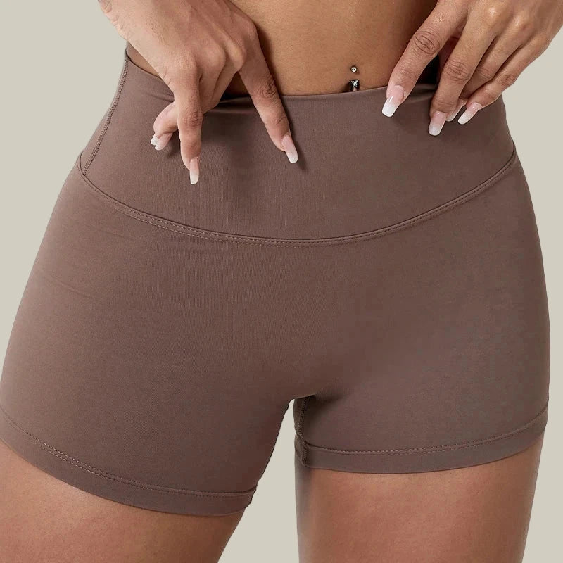 Women’s Slim Fit Gym & Cycling Shorts Brown