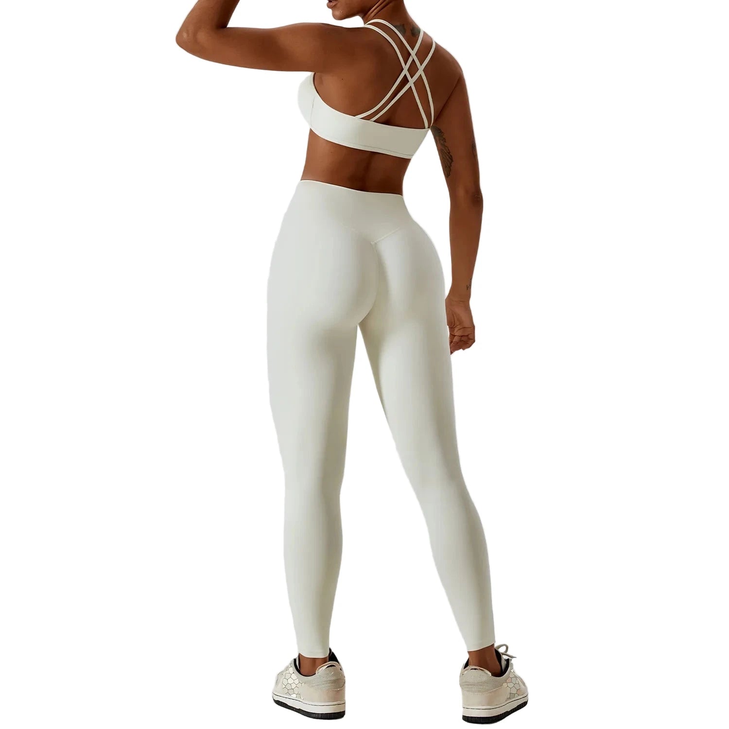 Seamless Workout Tracksuit – 2PC Set Off-white, White, Cream