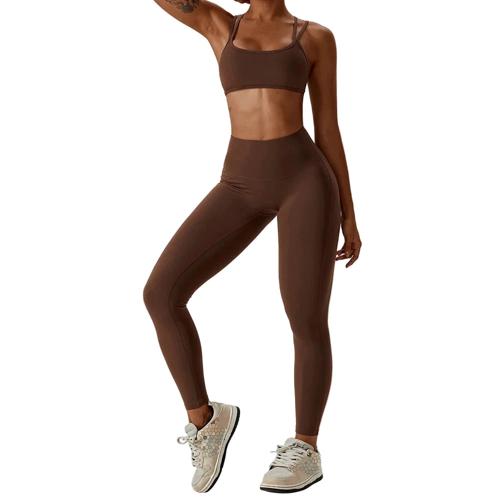 Seamless Workout Tracksuit – 2PC Set coffe