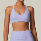 Women Fitness Gym Bra Back Cross Push up Sports Bra Purple