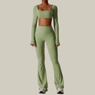 Seamless Yoga Bra & Tights Set Aqua green