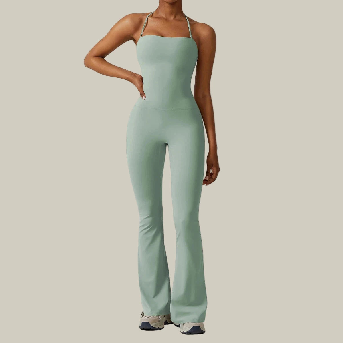 Sleeveless Yoga Jumpsuit Aqua green
