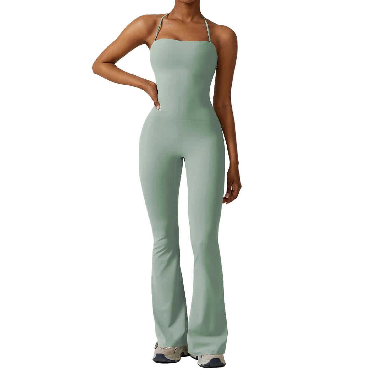 Sleeveless Yoga Jumpsuit Aqua green