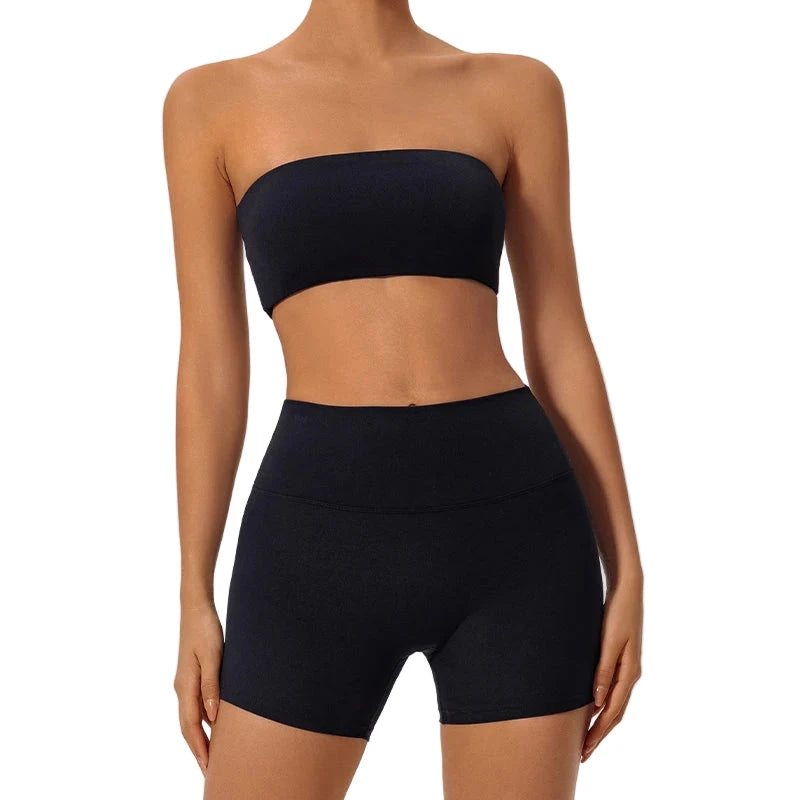 Fitness Set for Women – Crop Top + Leggings Black