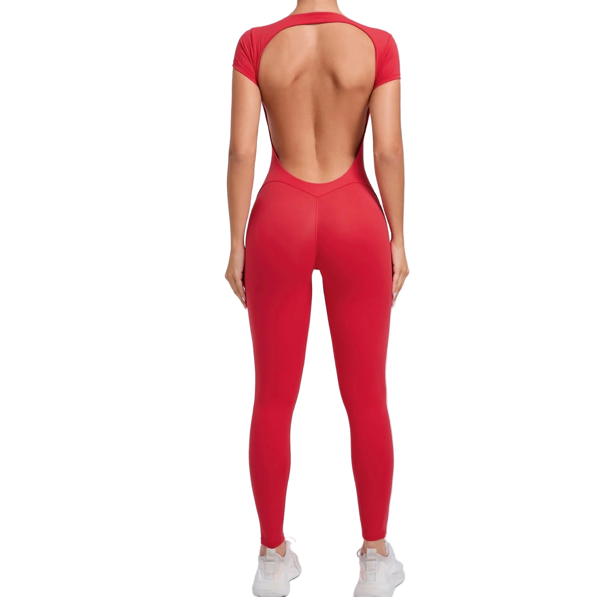 Women’s Fitness Jumpsuit – Gym & Pilates Red