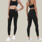 Yoga Leggings & Top 2-Piece Set Black