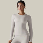 Women’s Long Sleeve Dry-Fit Running Top Silver