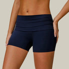 High-Waist Workout Shorts – Quick Dry Blue