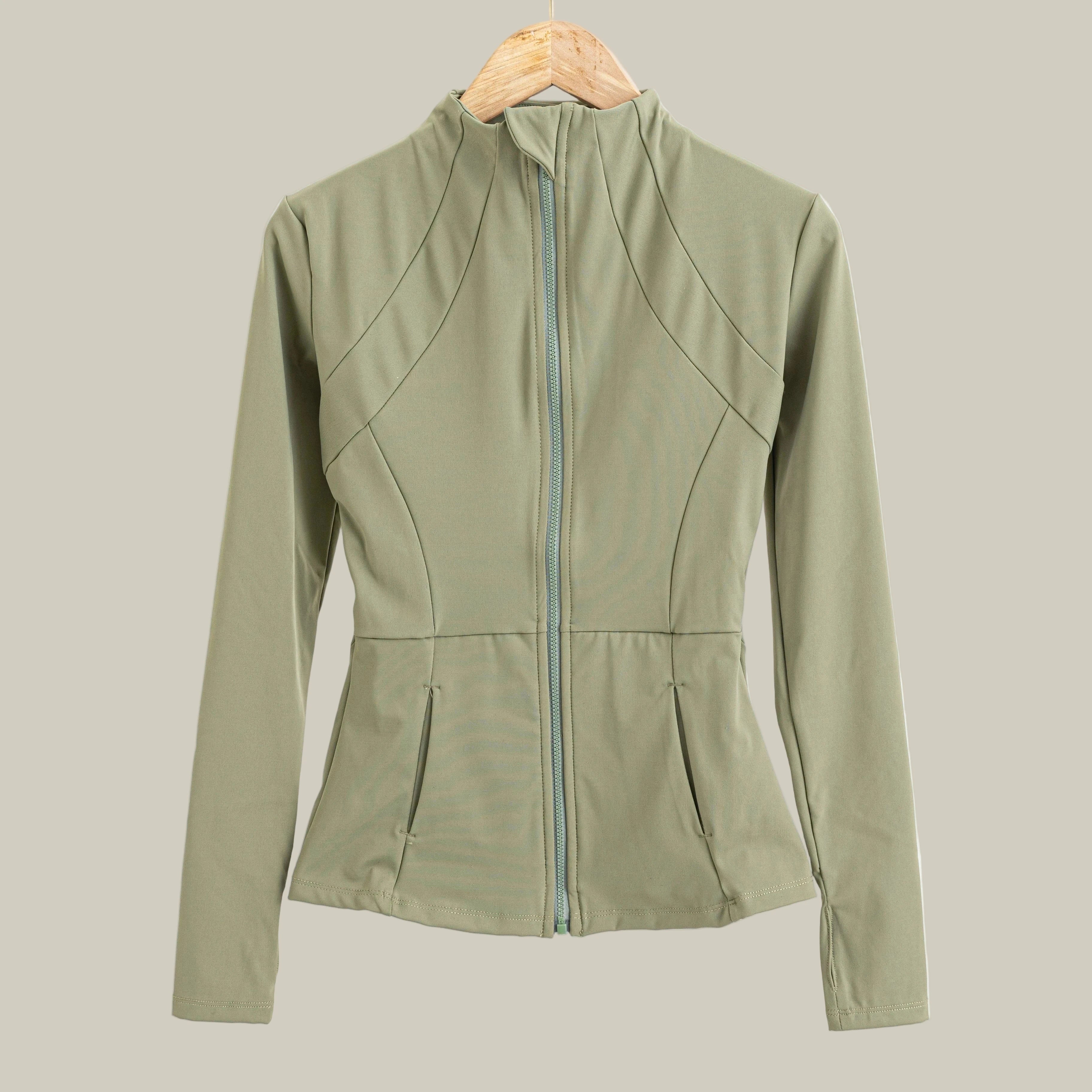 Long-Sleeve Gym Top – Women Aqua green